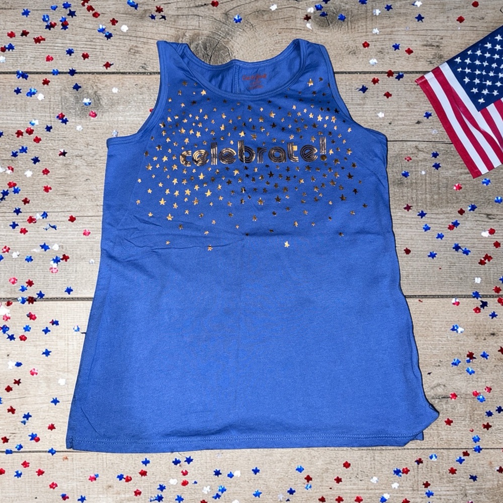 Cat & Jack Tank Top Girls Large (10/12) Patriotic